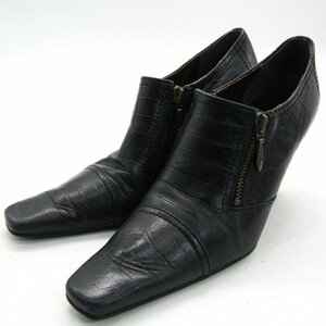ノイエ ディフュージョン ブーティ スクエアトゥ ブランド 靴 シューズ 日本製 黒 レディース 23サイズ ブラック neue diffusion