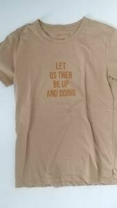 zero stain ベージュのロゴTシャツ M 未使用