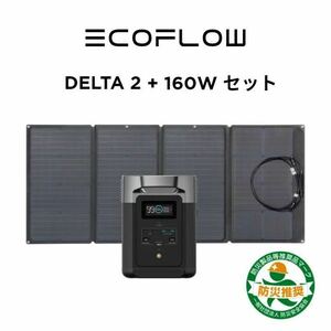 【新品】EcoFlow ポータブル電源 ソーラーパネルセット 太陽光発電セット DELTA 2 １枚160Wソーラーパネル セット リン酸鉄 大容量1024Wh
