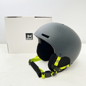 ◆◆ anon アノン スキースノーボード ヘルメット キッズ　L-XL(52-55cm) グレー/ライム やや傷や汚れあり