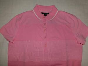 USA購入【TOMMY HILFIGER】PINKドッド柄 ボーダーポロシャツUS S