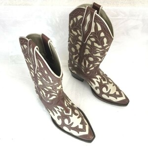 スペイン製☆SENDRA/センドラ☆本革/グッドイヤー製法/ペコスブーツ【UK4/22.5-23.0/茶/brown】ウエスタン◇bWB82-10