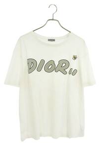 ディオール DIOR 19SS 923J611X1241 サイズ:L フロッキーロゴBEE刺繍Tシャツ 中古 BS99