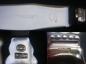 Nordic　Denmark　GEORG JENSEN　Acorn　STERLING SILVER　knife&fork&spoon　ナイフ　フォーク　スプーン　ジョージジェンセン　純銀 925s