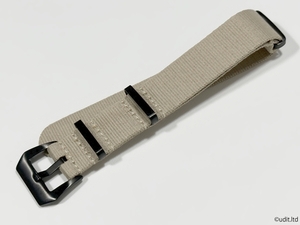 ラグ幅：22mm NATO 腕時計ベルト ヘキサゴン尾錠 ベージュ ファブリックストラップ ナイロン [オメガ タグホイヤー ブライトリング等 対応]