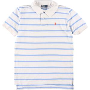 古着 ラルフローレン Ralph Lauren POLO by Ralph Lauren 半袖 ボーダー ポロシャツ レディースM /eaa299198 【SS2309】