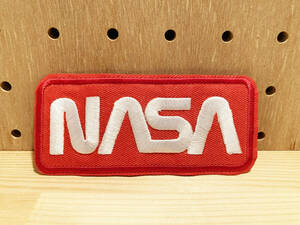 NASA 刺繍 ワッペン 赤 アイロン パッチ