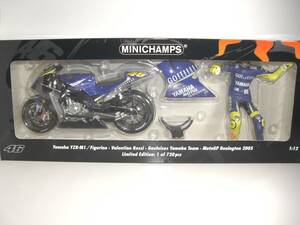 ■限定720pcs. バイク+フィギュアセット PMA 1/12 2005 ヤマハYZR-M1 V.ロッシ ドニントンパーク