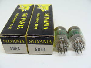 真空管 5654 （6AK5）2本セット SYLVANIA ブラックプレート 箱入り 3ヶ月保証 #015-040
