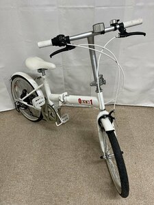 【北見市発】ZERO-ONE 折りたたみ自転車 CW61105548 6段ギア 20インチ ホワイト