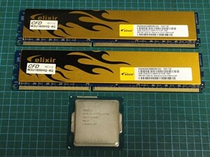 CPU Intel Core i7-4770K SR147 3.5GHz & CFD XMP1866 4GBx2メモリ セット、動作確認済み、ネコポス発送