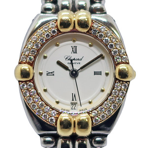 【栄】CHOPARD ショパール グシュタード 32/8145 18K 750 SS ダイヤモンド レディース ホワイト クォーツ 腕時計 女