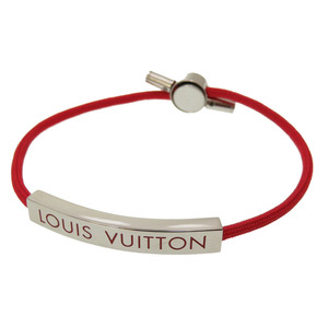 美品 ルイ ヴィトン ブレスレ スペースLV M00274 レッド ブレスレット 赤 LV 0038 LOUIS VUITTON