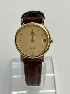 【動作未確認】◆ オメガ デビル OMEGA De Ville クォーツ 腕時計 ゴールド 750 K18 総重量約20g