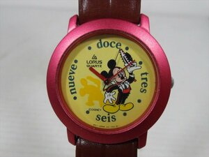 LORUS Disney Mickey Mouse 腕時計 スペイン語 革ベルト ミッキー Watch ファッション ビンテージ 雑貨