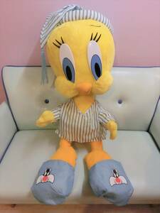 ルーニーテューンズ◆トゥイーティー 超特大 BIG 1メートル 大きい ぬいぐるみ人形 90s ビンテージ Looney Tunes Tweety Bird ディスプレイ