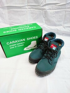 caravan ニューポピュラー シューズ 24.0cm ネイビー トレッキングシューズ ブーツ 登山靴 当時物 オールド 箱付き ヴィンテージ(022017)