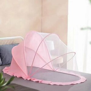 ベビー蚊帳 蚊帳 かや ベッド ネット 赤ちゃん 幼児 蚊よけ 虫防止 簡単収納 折り畳み 赤ちゃん用 子供 ピンク