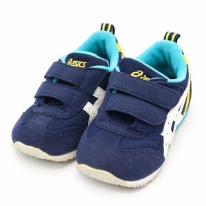 アシックス スニーカー ベルクロ ベビーシューズ 子供 靴 キッズ ベビー 男の子用 13.5cmサイズ ネイビー asics