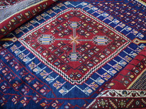良品 ペルシャ 部族絨毯 シールジャン 縦2.5m 横1.5m 3.5m2 3.5帖 230 x 155 cm No.P654 ウール 手織り ラグ カーペット