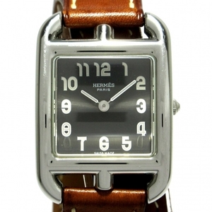 HERMES(エルメス) 腕時計 ケープコッド ドゥブルトゥール CC1.210 レディース 二重巻き革ベルト/□E 黒