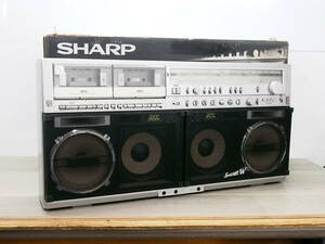 ★【2R0423-1】 SHARP シャープ 大型ダブルカセットラジカセ GF-909 外箱付き THE SEARCHER-W ジャンク