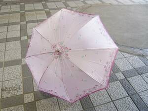 ランバン 《LANVIN en Bleu》　女性用雨傘（ピンク系／花柄）　耐風傘