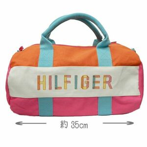 TOMMY　HILFIGER トミーヒルフィガー w86924104-681 キャンバス ミニボストンバッグ ミニダッフル ピンク×オレンジ