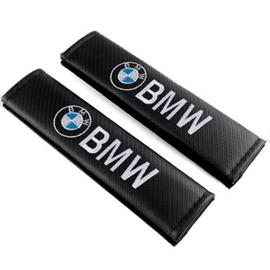 2個セット BMW ビーエムダブリュー カーボンファイバー シートベルトパッド シートベルトカバー ショルダーパッド ロゴ刺繍 s