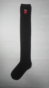 ZIDDY（ジディ） ニーハイソックス　ハート刺繍　 ブラック 22～24cm 1239-860105