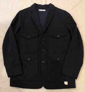 定価3万 1LDK LIVING CONCEPT MACKINAW JACKET リビングコンセプト コットン ウール マッキーノ ハンティング ジャケット ネイビー 2 