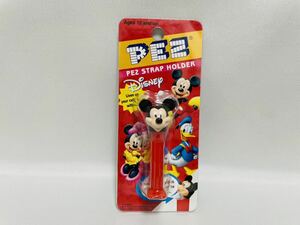 ミッキーマウス〈未開封〉PEZ ペッツ HOLDER ストラップ STRAP