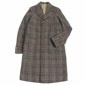 美品□2018年製 GUCCI/グッチ 532049 グレンチェック ロゴボタン ウール チェスターコート/ロングコート グレー系 44 イタリア製 正規品