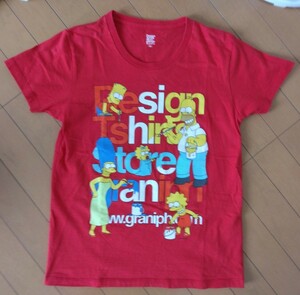 評価参照！古着美品！グラニフ　シンプソンズ simpsons Tシャツ　SSサイズ 赤　匿名配送230円