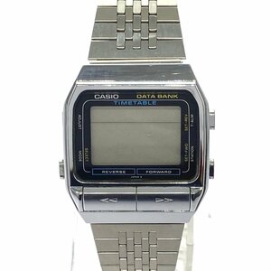 1円スタート CASIO カシオ DATA BANK データバンク DBT-700 クォーツ QZ デジタル スクエア シルバーカラー メンズ 腕時計 動作未確認