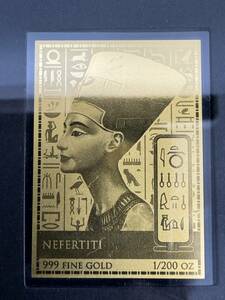 (管24900)【記念硬貨】チャド共和国 5000フラン金貨 ネフェルティティ NEFERTITI 1/200オンス 純金 ケース付 希少品 現状品