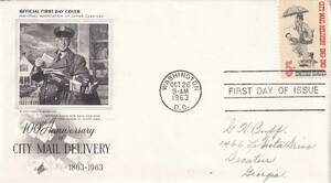 郵便配達制度１００年（３）（１９６３年）（アメリカ）実逓　t3764