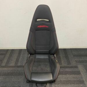 中古 美品 ABARTH アバルト595 500 FIAT フィアット 純正 右 運転席 カーボン シート サベルト レール付属 セミバケット ハーフレザー