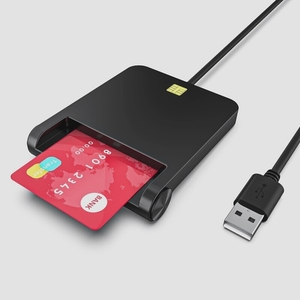 送料無料★ICカードリーダー マイナンバー対応 icカードリーダーライタ 接触型 USB接続型 ブラック 1.5mケーブル