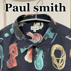 PaulSmith　ポールスミス “ARCHIVE COLLECTION” ROPE シャツ Lサイズ　ネイビー　ROPEシャツ　長袖シャツ