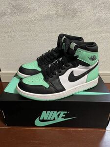 極美品 エアジョーダン1 グリーングロー GREEN GLOW/AIR JORDAN/シカゴ/ダンク SB/トラヴィス/Travis/Supreme/エアフォース/AIRFORCE/26.5