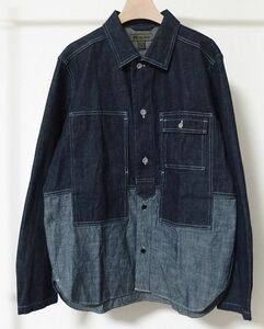 19AW Nigel Cabourn ナイジェルケーボン UTILITY JACKET DENIM ユーティリティ デニム 切替 シャツ ジャケット 50