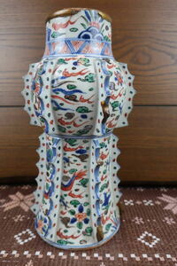 ●HS/　　　大明萬歴年製 款 中国 雲龍文瓶 壺 花瓶 中国美術 アンティーク コレクション