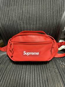 【中古】Supreme 23FW Week10 Leather Waist Bag Color:Red