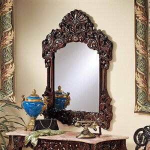 ドルドーニュ風 ハードウッド・ミラー（鏡）壁掛け彫像 コレクション 玄関 リビング 贈り物(輸入品