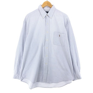 古着 ラルフローレン Ralph Lauren BIG SHIRT 長袖 ボタンダウンストライプシャツ メンズXL /eaa441092