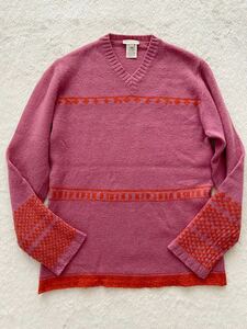 初期 DRIES VAN NOTEN sizeM イングランド製ウールセーター ピンク ９０年代 UNITED KINGDOM ドリスヴァンノッテン 美品