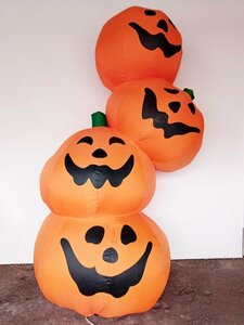 友愛玩具 AIRDISPLAY エアーブロードール パンプキン 4連 ハロウィン かぼちゃ 全高約2.4m [西那須野店]