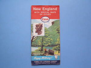 (1f011) 地図 古地図 アメリカ エッソ ESSO 道路地図 ニューイングランド