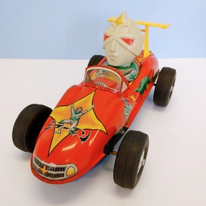 B54【レア】 マスダヤ ミラーマン SGM レースカー ブリキ 車 ソフビ 人形 玩具 円谷プロ マスダヤ 昭和レトロ ビンテージ 　